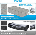 Under Bed Storage Container Bins 2 Pack, 4 Inch Thin Low Profile Underbed Clothes Storage Organizer for Dorm & Home, Use for Blanket and Toy Storage Box W/ Sturdy Bottom/Sides, Foldable Thick Fabric
