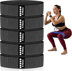 Resistance Bands for Working Out - Exercise Bands Set with Workout Guide - Fabric Elastic Bands for Physical Therapy - Fitness Bands Ideal for Legs Hip Glute