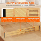Lifewit 2.4" High 6 Pack Bamboo Drawer Dividers 33-42cm/13-16.5" Adjustable Wooden Drawer Organizer for Clothes/Utensils, Expandable Drawer Separator for Dresser/Kitchen/Bedroom/Office Organization