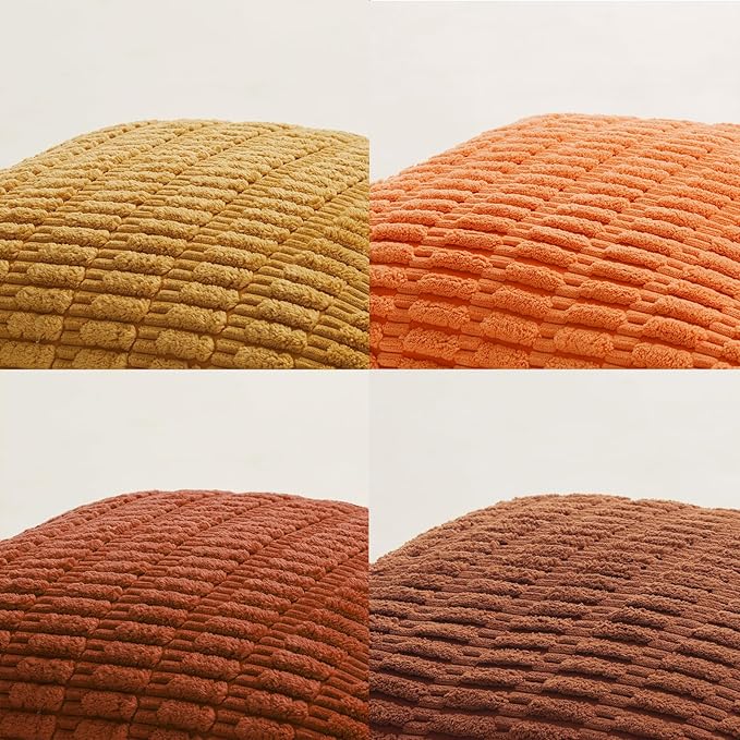 Fancy Homi 4 Packs Decorative Throw Pillow Covers for Living Room Couch Bed, Modern Farmhouse Boho Home Décor Accent Cushion Case, 28" x 28", Burnt Orange Series