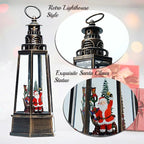 13.5'' Christmas Santa Snow Globe, Retro Lighthouse Style Musical Lighted Water Lantern, Decoration with Swirling Glitter, USB Powered and Battery Operated, Xmas Home Décor Gift