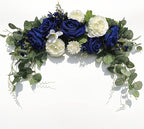 Wedding Arch Flowers, Rose Decorative Floral Swag for Lintel, 30Inch Artificial Greenery Eucalyptus Leaves Flower for Door Window Home Decoration