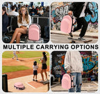 Pink hard hat box with handle and adjustable shoulder strap baseball cap storage box can effectively protect your hat and is suitable for travel and home storage