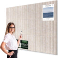 Large Cork Bulletin Board for Wall 48"x36", 12 Pack Felt Slat Wall Panel Tiles with 60 Pushpins, 50 Safe Removable Adhesive Tabs, Decorative Pin Board Tack Board for Office Home School