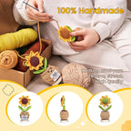 Gossby Handmade Positive Sunflower Doll Crochet with Card - Women Coworker Appreciation Gift - Retirement, Farewell, Goodbye, Leaving, Going Away Gift for Coworker - Good Luck Finding Better Coworkers