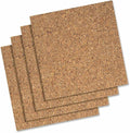 Quartet Cork Tiles, Bulletin Board Cork Panels 12" x 12" x 3/16", Natural, 4 Pack (102)