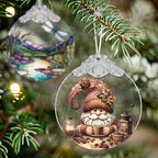 Stained Glass Suncatcher Ornament - Charming Gnome Christmas Decorations - Christmas Ornaments for Tree - Holiday Present Ideas - Gift Exchange