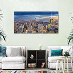 Extra Large New York City Wall Art NYC Skyline Office Wall Decor Sunset Manhattan Skyline Canvas Prints Modern Skyscraper Cityscape Pictures Artwork for Living Room Bedroom Home Decoration 30x60"