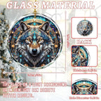 Wolf Stained Glass Ornament, Christmas Ornaments, Christmas Tree Decorations, Wolf Christmas Decoration, Wolf Ornaments for Christmas Tree, Holiday Present Ideas, Gift Exchange