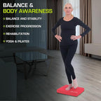 ProsourceFit Exercise Balance Pad, Non-Slip Cushioned Foam Mat & Knee Pad for Fitness and Stability Training, Yoga, Physical Therapy