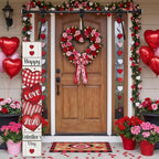 Easter Wreath Garland Hanger for Front Door , Adjustable Fits 18"- 51" Door Widths , Heavy-Duty Valentine Daily Decoration Holder for Wreaths, Lights & More , No Screws, Drilling, No Damage Door
