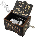 Dream Loom Wooden Music Box, Hand Cranked Laser Engraved Small Musical Boxes for Kids, Play You are My Sunshine Melody