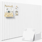 Large Cork Board for Wall 36" x 48" White Bulletin Board with Safe Removable Adhesive Squares for Pictures Photos, Alternative CorkBoard Felt Pin Boards Tiles for Office Classroom Wall Decor - 12 Pack