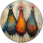 Chicken Metal Sign Vintage Tin Sign Round Sign Aluminum Sign for Farmhouse Kitchen Outdoor Outside Home Backyard Wall Decor 12 Inch