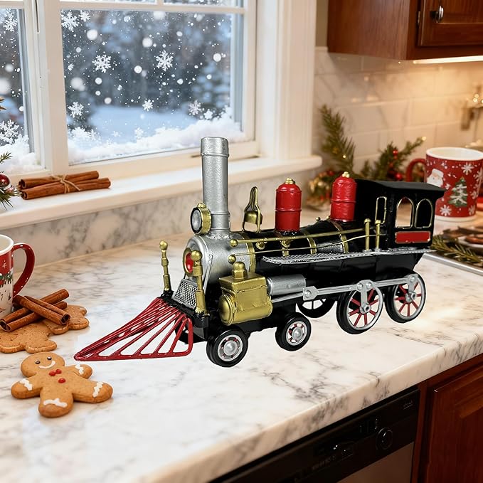 Metal Antique Vintage Car Model - Classic Collection Model Train Decor Metal Truck Christmas Decor Vintage Train Model Decorative Collectible