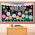 Spring Never Stop Growing Bulletin Board Classroom Decoration Grow Flower Cutouts Positive Paper Cutouts for Teacher Back to School Office Home Chalkboard Spring Inspirational Door Wall Decor Supplies