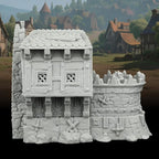 Stone and Timber Dwelling RPG Terrain – 1:64 Scale Unpainted Tabletop RPG Game Scenery for Trench Crusade, Building Blocks for Adults & Map Props – Medieval Village D AF1124D