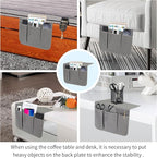 Bedside Caddy Bedside Storage Organizer Magazine Phone Tablet iPad Remote Holder, Organizer Caddy for Home College Dorm Bed, Sofa, Bunk Bed (Grey)
