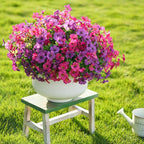 16 Bundles Artificial Flowers for Outdoor Realistic Faux Flower Spring Summer Garden Home Decoration, Hanging Daisy with Eucalyptus Leaves Fake Plants Greenery Balcony Porch Patio Front Door Decor