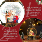 Christmas Nativity Snow Globe, Nativity Musical Snow Globe Lantern Lights with 6H Timer Battery & USB Powered, Retro Style Holiday Glitter Globe for Xmas Home Decoration Holiday Party Gifts