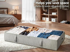 2-Pack Under Bed Storage Containers, 8 Inches Tall Underbed Clothes Storage Organizer Bin with Sturdy Sidewalls/Bottom, Under the Bed Storage Bags 2 Storage Bins, Light Grey