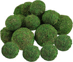 Biubee 18 Pack Decorative Faux Dried Moss Balls- 6pcs 3.1" Artificial Green Plant Mossy Globes+ 12pcs 2.2" Handmade Sphere Moss Gift for Home Dough Bowl Vase Chinoiserie Decors Party Wedding Display
