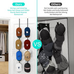 HapiRm Over Door Hat Rack - 4 Packs Metal Hanging Hat Organizer with 16 Hooks Design, Baseball Cap Hanger Organizer Storage Holds up to 80 Caps for Door, Bedroom, Closet