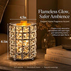 Wrought Iron Crystal Wax Melt Warmer Electric Oil Burner Wax Melt For Home, Kitchen, Living Room, Bedroom, SPA(Silver)