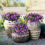 Homsunny Artificial Fake Flowers Faux Plants for Outdoors, 12 Bundles Silk Flowers Outside Spring Decor, Multicolor Faux Daisy Eucalyptus Realistic UV Resisitant for Planter Front Porch Garden Patio