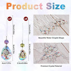 GuassLee Crystal Ornaments Christmas Tree Decorations, 12 Pcs AB Color Teardrop Crystal Hanging Ornaments for Christmas Tree Xmas Bead Chandelier Garland New Years Holiday Party Supplies Decor