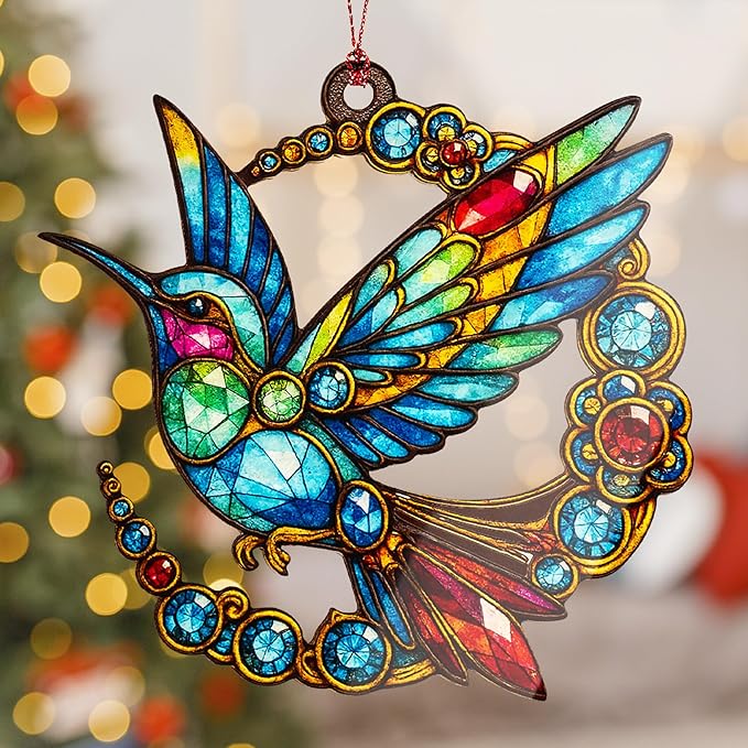 Hummingbird Gifts for Women - Christmas Ornament 2026 - Beautiful Christmas Ornaments Decorative Hummingbird with Meaningful Story Card Humming Bird Valentines Birthday Teacher Gift