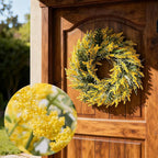 26'' Large Lavender & Eucalyptus Wreath for Front Door Window - Artificial Eucalyptus Leaves Greenery Outdoor Wreath for Wedding Farmhouse Porch Wall Room Home Decor (Yellow)