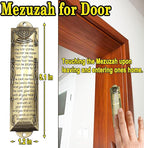 2 Pack Mezuzah with Scroll for Door - Jewish Mezuzah for Door Metal Cases with English and Hebrew Blessing for House Warming Hanukkah Gift (Antique Golds)