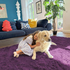 OLANLY 2x4 Machine Washable Runner Rugs for Hallway, Soft Fluffy Shaggy Bedside Rugs for Bedroom, Living Room, Indoor Floor Carpet for Kids Girls and Boys, Home Decor Aesthetic, Dark Purple