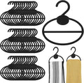 50 Pcs Black Plastic Scarf Hanger Organizer Space Saving Closet Accessory Holder for Scarves, Belts, Ties, Headscarves, and More