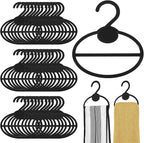 50 Pcs Black Plastic Scarf Hanger Organizer Space Saving Closet Accessory Holder for Scarves, Belts, Ties, Headscarves, and More