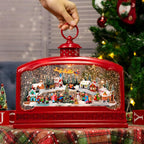 Large Christmas Snow Globes, 10.83" Electric Red Light up Snow Globe Christmas Village, 8 Festive Songs 6H Timer & Dual Power, Musical Snowglobes Christmas Decorations Indoor Ornament Snowglobe