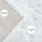 White Faux Bunny Fluffy Fur Rug Washable Area Rugs for Living Room Nursery Rugs for Bedroom 2x3 Rectange Rug Cute Home Décor