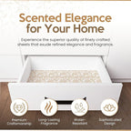 Sandalwood Scented Drawer Liners for Dresser Drawers (10 Large Sheets, 19.7" x 14.4") - Non Adhesive Drawer Paper Liner for Bedroom Dresser & Closet Shelves by Linda’s Essentials