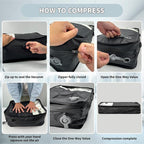 Compression Packing Cubes for Travel, Vacuum Bags for Business Trip, Professional IP67 Reusable Packing Cubes for 20 inch Suitcases, Organizer Bags for Luggage for Women & Men(1 PACK, No Pump)