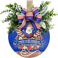 USA 250th Anniversary Patriotic Wreaths for Front Door, 4th of July & Memorial Day Outdoor Patriotic Decorations,12" Wooden Round Sign Decor for Porch, Wall, Window (Color-Proud)