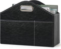 PU Leather Magazine Rack Floor foldable Magazine Basket Magazine Holder Organizer Newspaper Storage Bin Document File Holder for Home Office Living Room Table