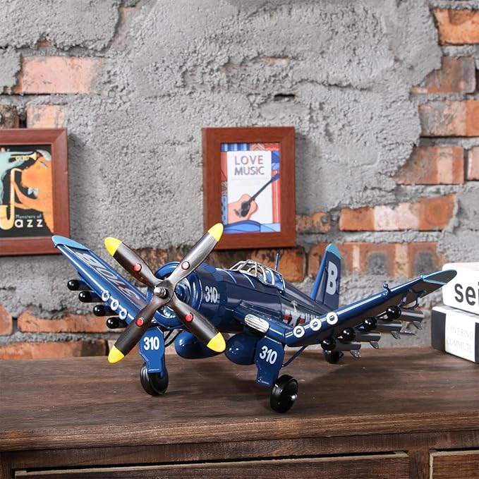 Corsair Metal Model Airplane Kit - Retro Iron Military Aircraft Model Decorative Collectible Metal Diecast Plane Model Vintage Home Decor Gifts