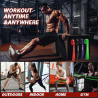 LEEKEY Resistance Bands, Exercise Bands with Handles,Pull Up Assist Bands - Band Set with Door Anchor - Bands for Working Out,Band for Men and Women Fitness Training,Home Workouts