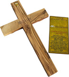 Holy Land Market Olive Wood Cross - Hand-Carved Wall Holy Land Wood Cross from Bethlehem, Olive Wood Crosses Collection - 10 in