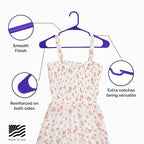Plastic Hangers 50 Pack - Space Saving Clothes Hangers, Made in USA, Durable & Strong Plastic Shirt & Coat Hanger with Notches & Shoulder Grooves, Non-Slip Clothing Hangers | Dark Grape