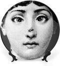 Lina Cavalieri Plate, Wall Decorative Plate, Mysterious Face Plate Wall Hanging Decoration,Including Bracket And Special Spring HooK, (Style-4, 8inch)