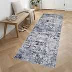 Washable Area Rug 3x10 Entryway Rug: Washable Modern Abstract Soft Thin Rug Indoor Floor No Slip Stain Resistant Carpet for Bedroom Dining Room Farmhouse Nursery Home Office - Grey