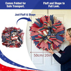 250th Anniversary Patriotic Wreath for Front Door, 20 Inch Red White Blue Wreath 4th of July Wreaths Memorial Day Decor Independence Day Decoration for Home Farmhouse Holiday (Star)