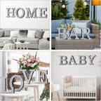 Qunclay 5.7" Silver Crystal Diamond Bling Letters Crushed Diamond Decoration Wooden Glitter Letter with Screw and Hooks Rhinestone Gift for Wedding Y2k Mcbling Bedroom Wall Decor (Letter X)